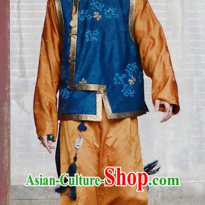 TV Series Legend of The Magnate Li Qin Replica Costume Chinese Qing Dynasty Young Childe Clothing