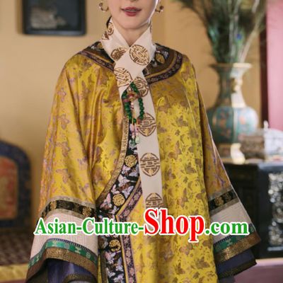 Chinese Qing Dynasty Empress Cixi Golden Dress TV Series Legend of The Magnate Replica Costume
