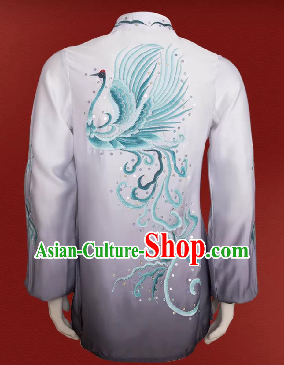 Martial Arts Performance Tai Chi Costume Embroidery Gradient Competition Suit Martial Arts Performance Tai Chi Costume Embroidery Gradient Competition Suit