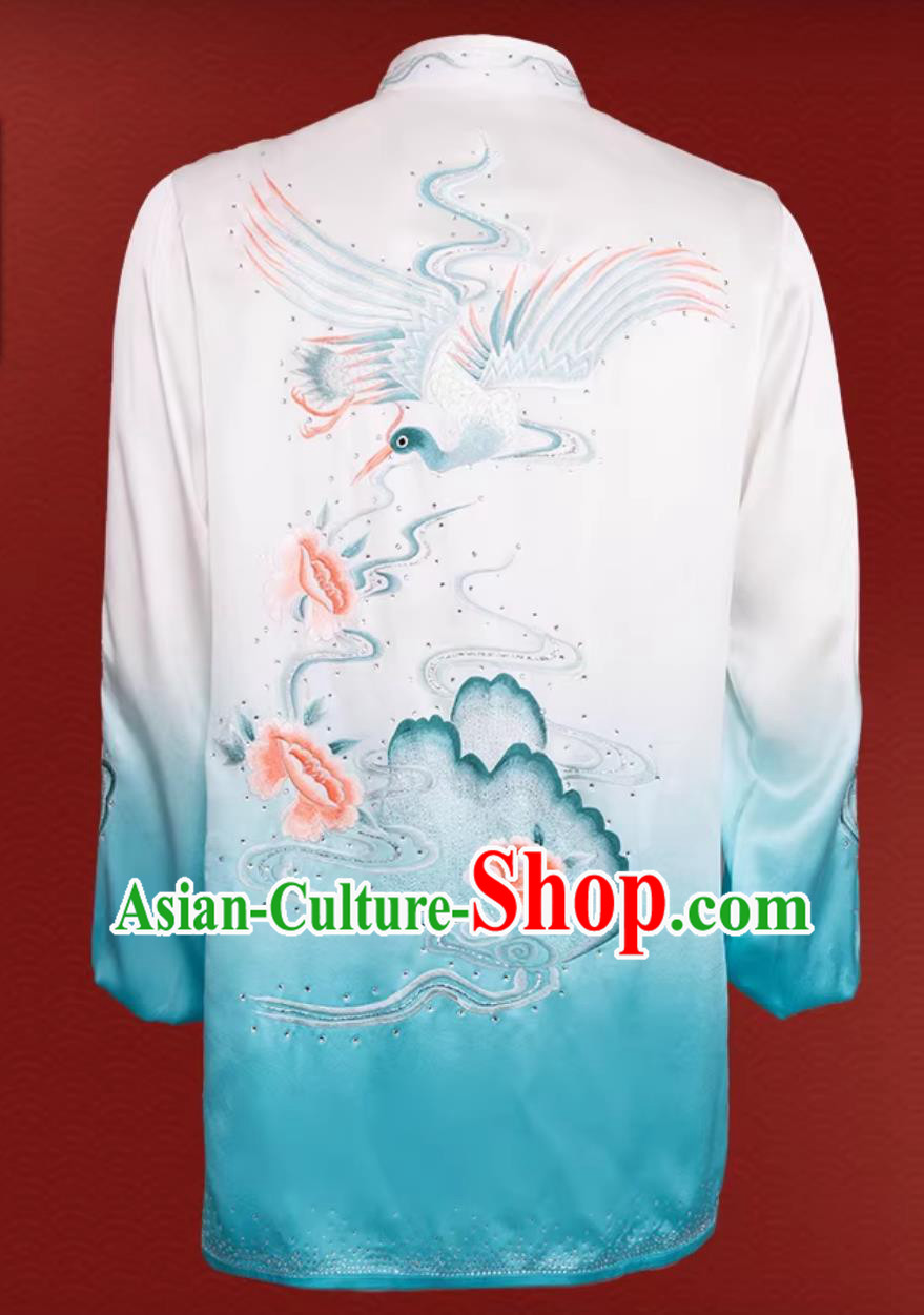 Embroidery Phoenix Gradient Competition Suit Martial Arts Performance Tai Chi Costume Embroidery Phoenix Gradient Competition Suit Martial Arts Performance Tai Chi Costume