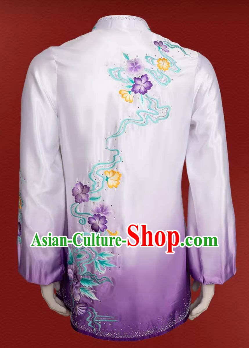 Embroidery Gradient Purple Competition Suit Martial Arts Performance Outfit Tai Chi Costume Embroidery Gradient Purple Competition Suit Martial Arts Performance Outfit Tai Chi Costume