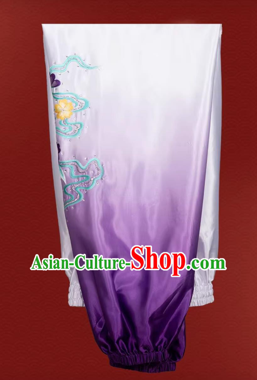 Embroidery Gradient Purple Competition Suit Martial Arts Performance Outfit Tai Chi Costume Embroidery Gradient Purple Competition Suit Martial Arts Performance Outfit Tai Chi Costume