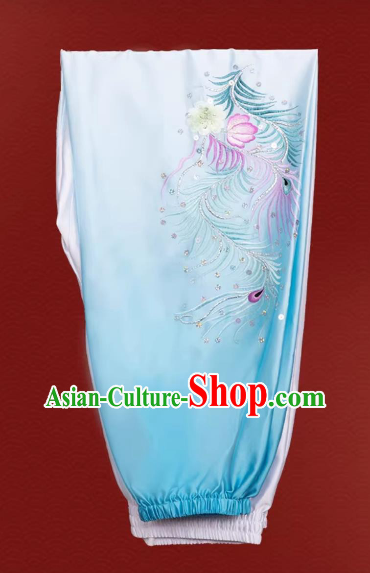 Tai Chi Costume Embroidery Gradient Blue Competition Suit Martial Arts Performance Outfit Tai Chi Costume Embroidery Gradient Blue Competition Suit Martial Arts Performance Outfit