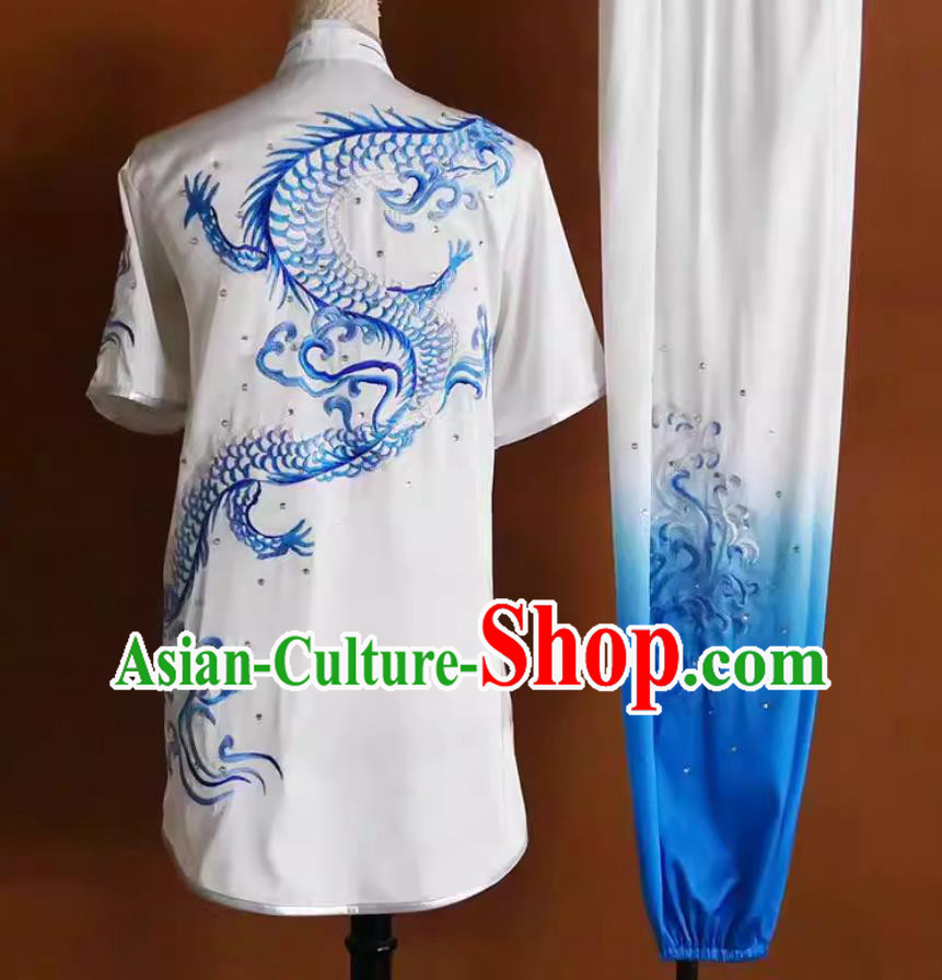 Embroidery Stretch Wushu Suit Martial Arts Competition Costume Changquan Performance Uniform Embroidery Stretch Wushu Suit Martial Arts Competition Costume Changquan Performance Uniform