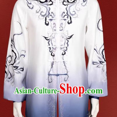 Chinese Tai Chi Costume Embroidery Ba Duan Jin Gradient Competition Suit Martial Arts Performance Outfit