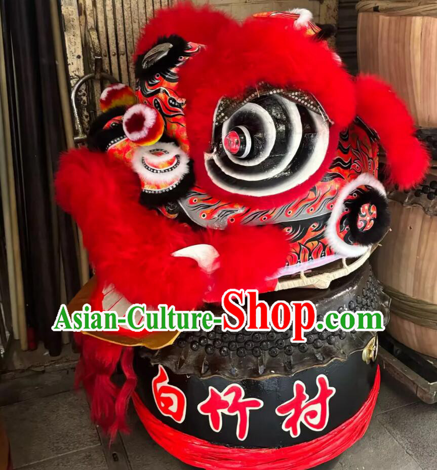 Chinese Lion Dance Costume Handmade Red Wool Lion Head and Tail Complete Set Chinese Lion Dance Costume Handmade Red Wool Lion Head and Tail Complete Set