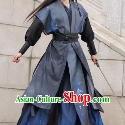 Traditional Song Dynasty Hanfu Scholar Costume Set Chinese Wuxia Script Roleplay Outfit