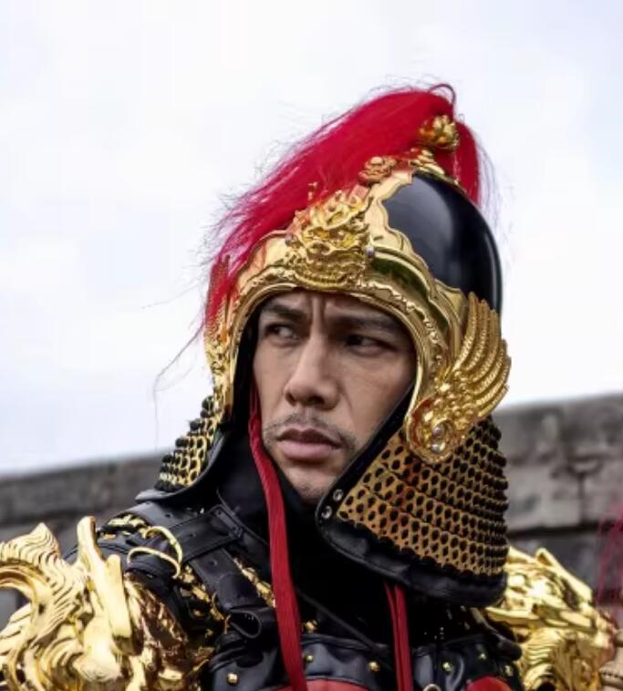 Handmade Chinese Song Dynasty Helmet Ancient General Headwear with Metal Mask Handmade Chinese Song Dynasty Helmet Ancient General Headwear with Metal Mask