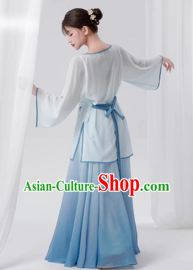 Chinese Classical Dance Costume Umbrella Dance Blue Outfit Chinese Classical Dance Costume Umbrella Dance Blue Outfit