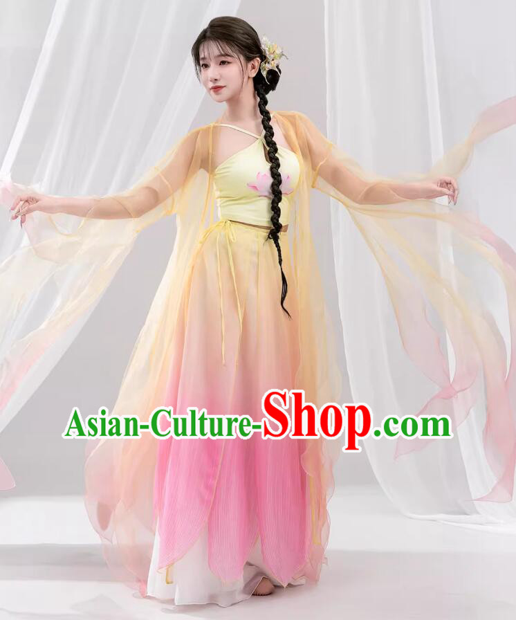 Umbrella Dance Lotus Dance Hanfu Dress Chinese Classical Dance Costume Umbrella Dance Lotus Dance Hanfu Dress Chinese Classical Dance Costume