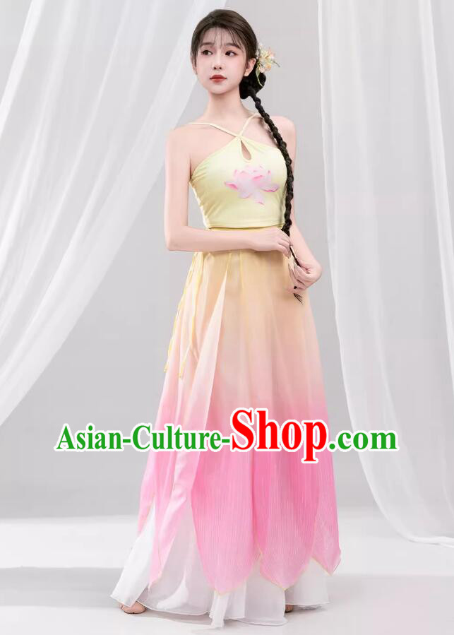 Umbrella Dance Lotus Dance Hanfu Dress Chinese Classical Dance Costume Umbrella Dance Lotus Dance Hanfu Dress Chinese Classical Dance Costume