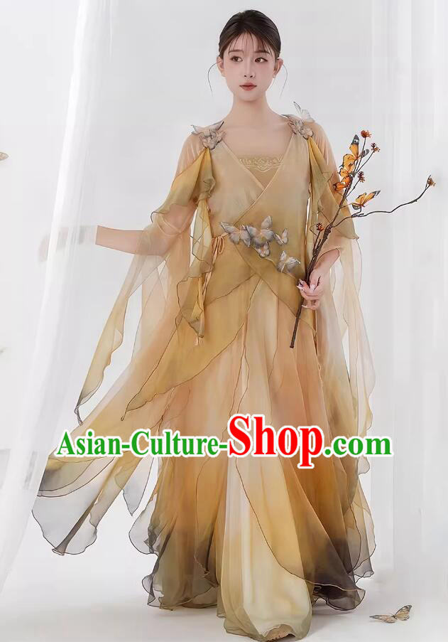 Butterfly Dance Dress Chinese Classical Dance Clothing Woman Solo Dance Costume Butterfly Dance Dress Chinese Classical Dance Clothing Woman Solo Dance Costume