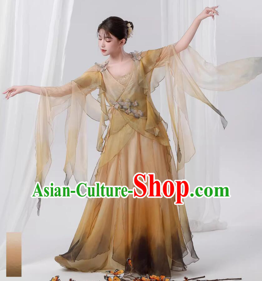Butterfly Dance Dress Chinese Classical Dance Clothing Woman Solo Dance Costume Butterfly Dance Dress Chinese Classical Dance Clothing Woman Solo Dance Costume
