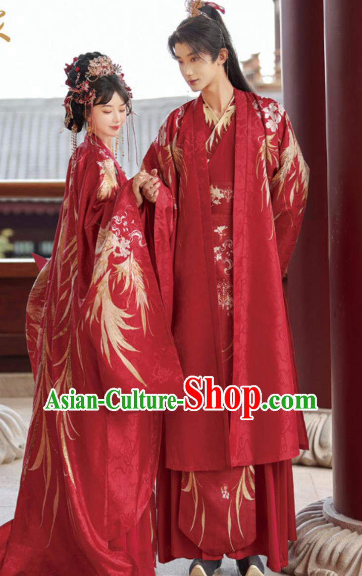 Traditional Chinese Wedding Dresses Tang Dynasty Hanfu Red Costumes Complete Set Traditional Chinese Wedding Dresses Tang Dynasty Hanfu Red Costumes Complete Set