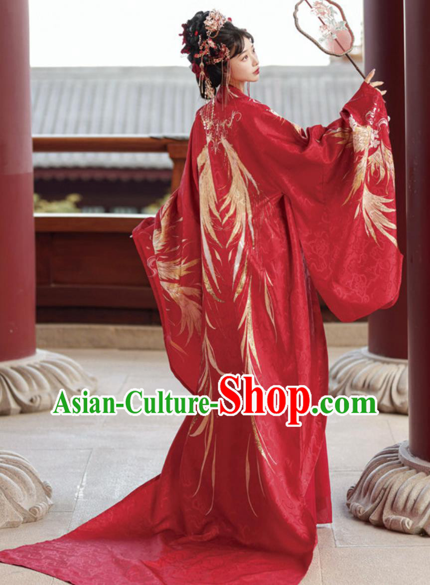 Traditional Chinese Wedding Dresses Tang Dynasty Hanfu Red Costumes Complete Set Traditional Chinese Wedding Dresses Tang Dynasty Hanfu Red Costumes Complete Set