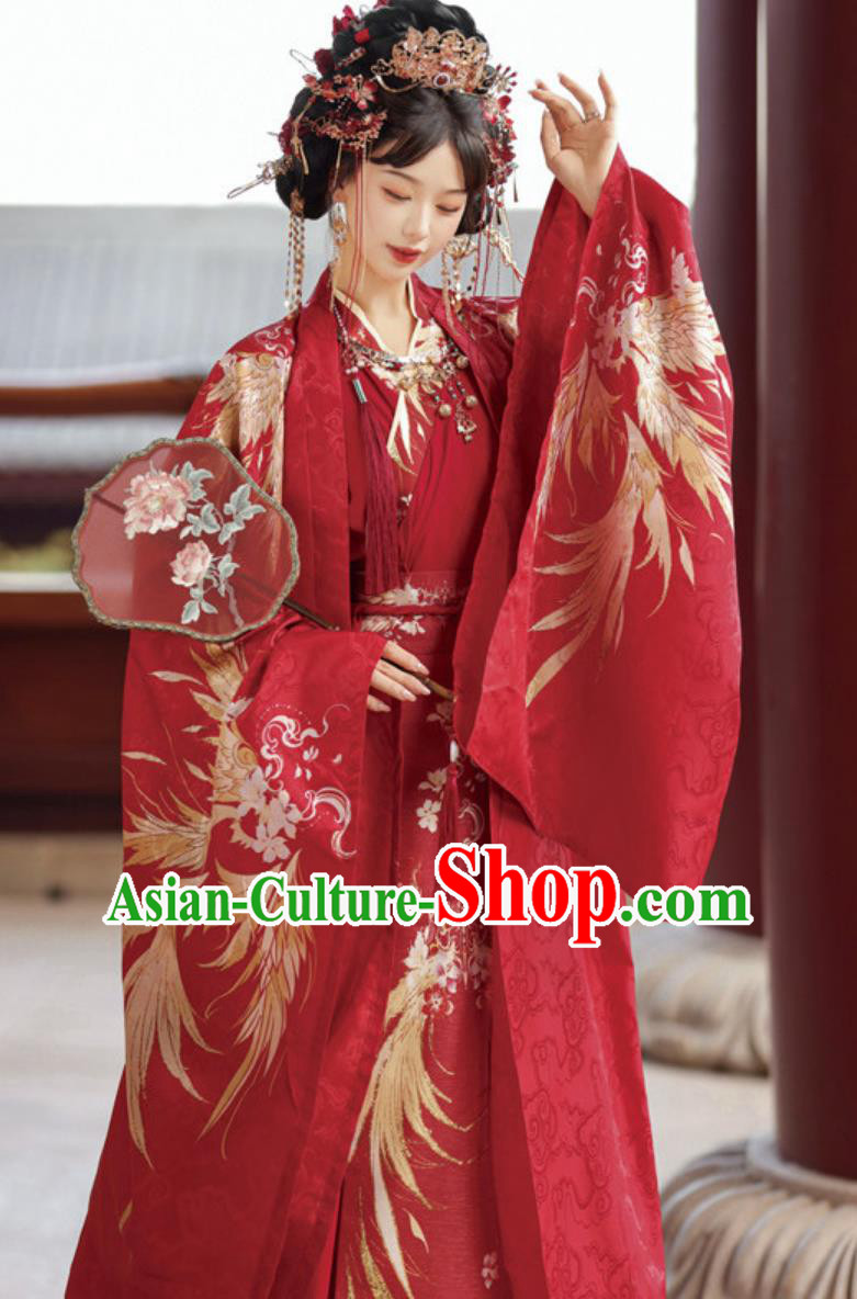 Traditional Chinese Wedding Dresses Tang Dynasty Hanfu Red Costumes Complete Set Traditional Chinese Wedding Dresses Tang Dynasty Hanfu Red Costumes Complete Set