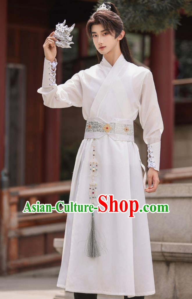 Traditional Chinese Clothing Role Play Costume Wuxia Swordsman White Hanfu Traditional Chinese Clothing Role Play Costume Wuxia Swordsman White Hanfu