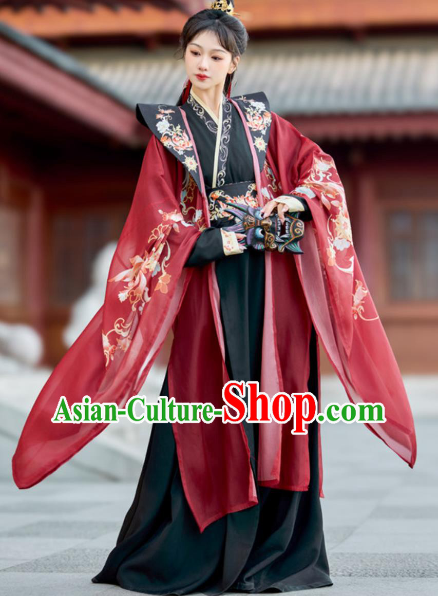 Chinese Hanfu Wei Jin Dynasty Style Outfit Cross Collar Large Sleeve Spring Summer Costume Chinese Hanfu Wei Jin Dynasty Style Outfit Cross Collar Large Sleeve Spring Summer Costume