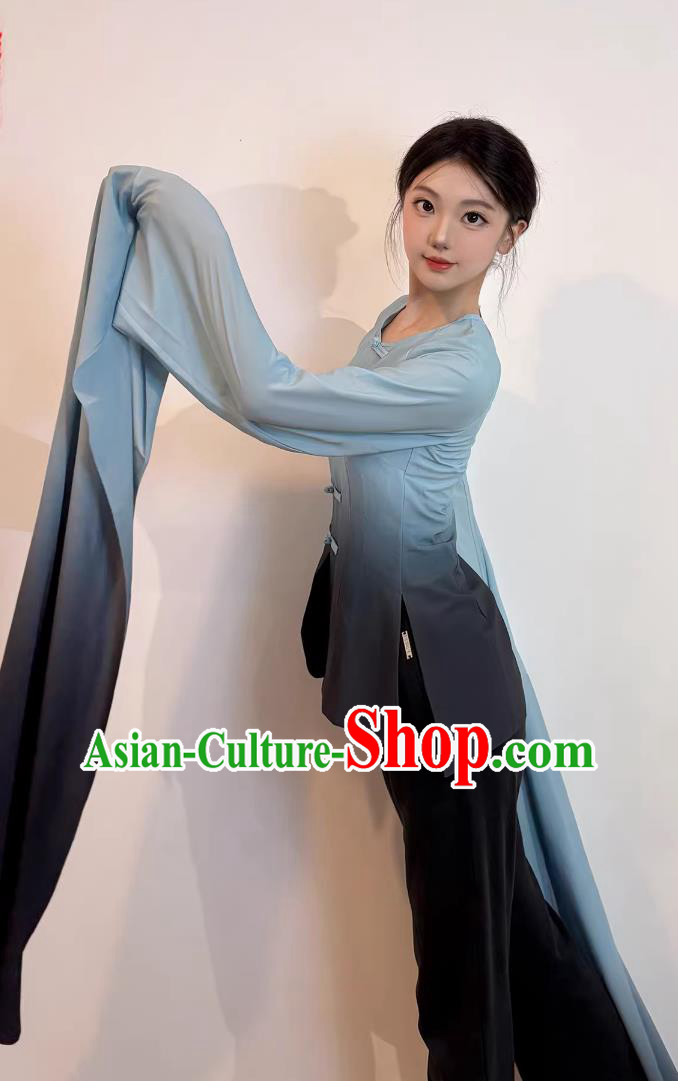Chinese Classical Dance Costume Gradient Water Sleeve Long Training Opera Sleeve Shirt Chinese Classical Dance Costume Gradient Water Sleeve Long Training Opera Sleeve Shirt