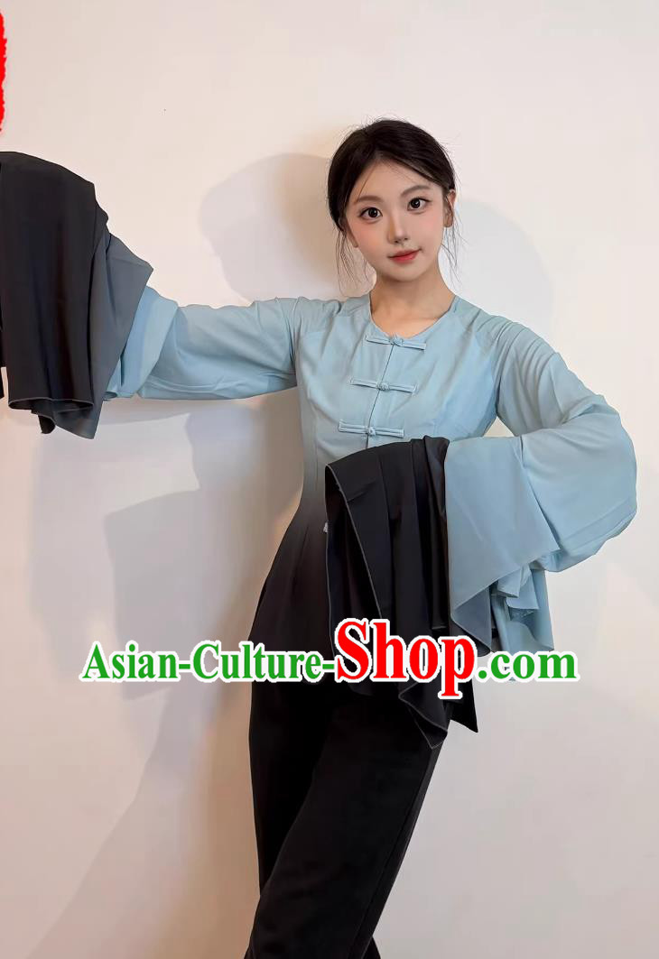 Chinese Classical Dance Costume Gradient Water Sleeve Long Training Opera Sleeve Shirt Chinese Classical Dance Costume Gradient Water Sleeve Long Training Opera Sleeve Shirt