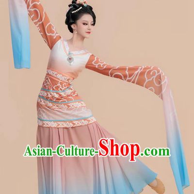 Classical Chinese Water Sleeve Dance Costume Han Tang Style Flowing Large Skirt Stage Dress