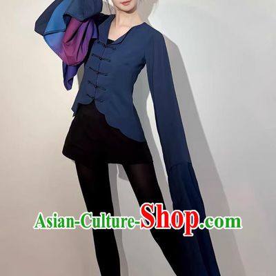 Chinese Classical Water Sleeve Dance Practice Costume Peking Opera Performance Top for Women
