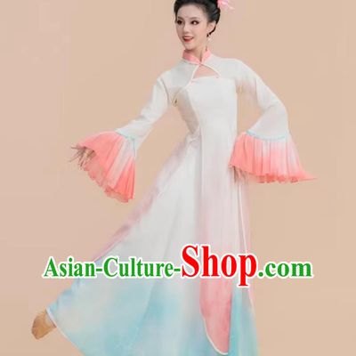 Classical Dance Costume Female Republic Modified Qipao Flowing Large Skirt Chinese Dance Dress