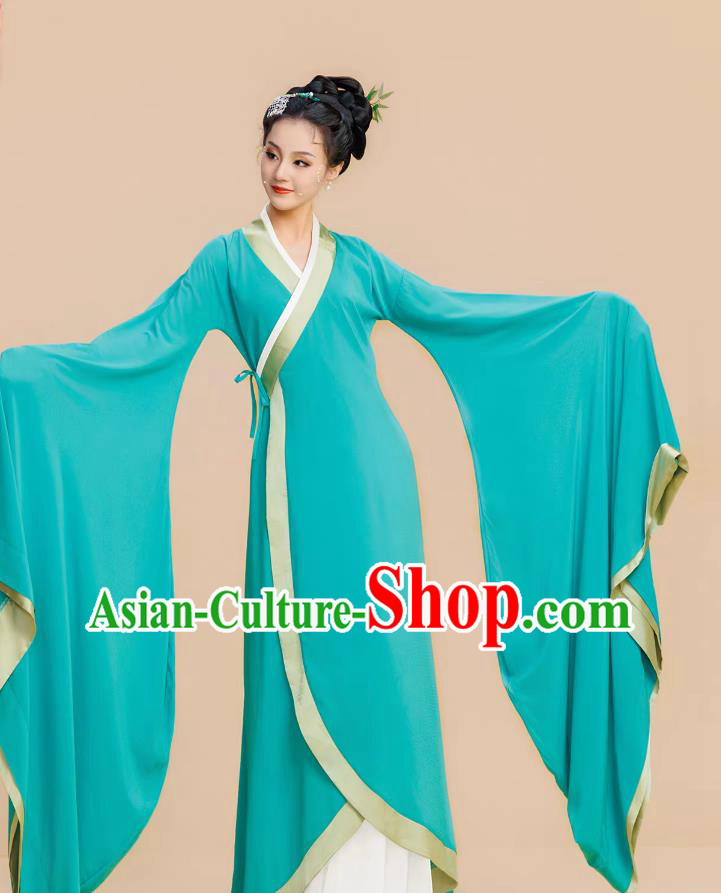 Female Classical Dance Costume Flowing Wide Sleeve Practice Hanfu Large Skirt Performance Dress Female Classical Dance Costume Flowing Wide Sleeve Practice Hanfu Large Skirt Performance Dress