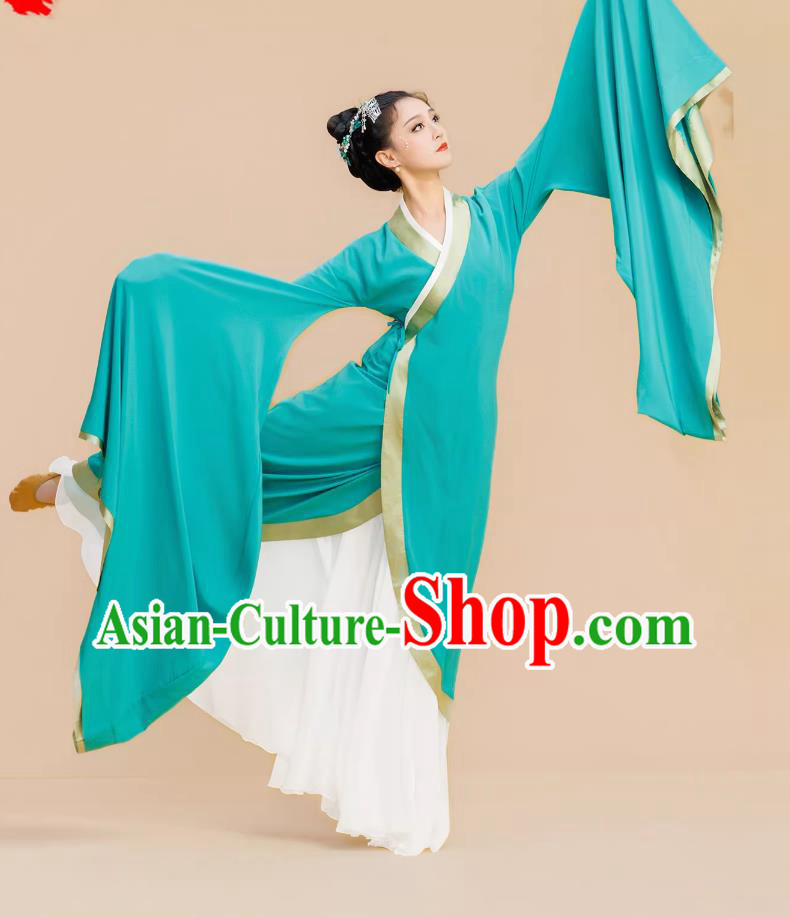 Female Classical Dance Costume Flowing Wide Sleeve Practice Hanfu Large Skirt Performance Dress Female Classical Dance Costume Flowing Wide Sleeve Practice Hanfu Large Skirt Performance Dress