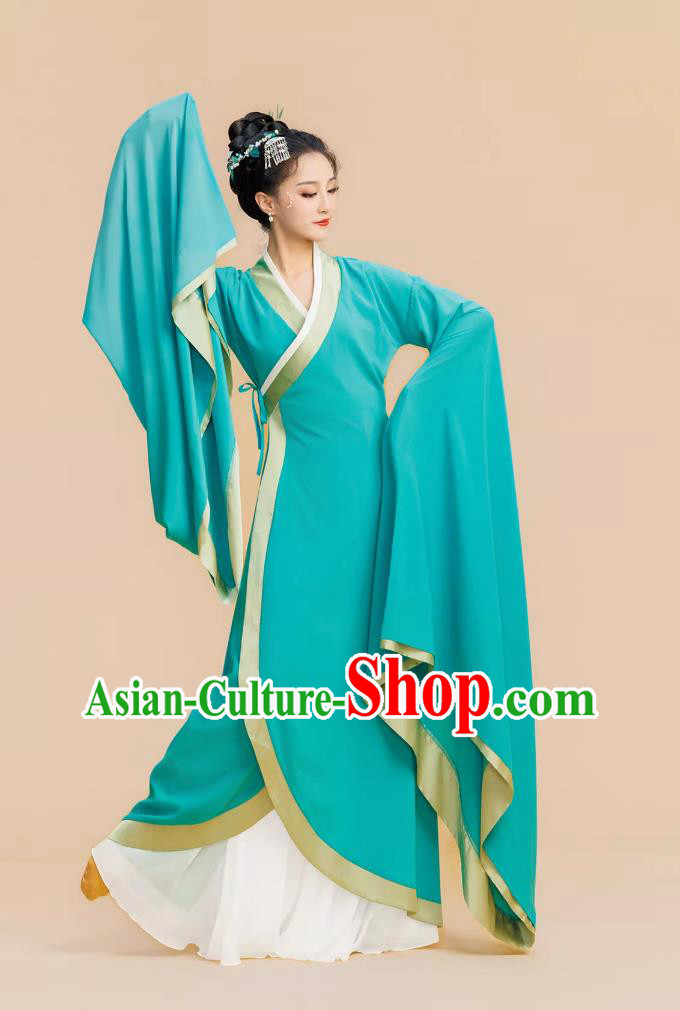 Female Classical Dance Costume Flowing Wide Sleeve Practice Hanfu Large Skirt Performance Dress Female Classical Dance Costume Flowing Wide Sleeve Practice Hanfu Large Skirt Performance Dress