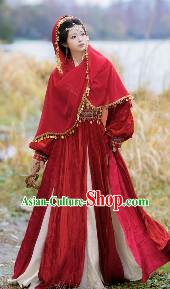 Grassland Princess Embroidered Hanfu Winter Traditional Chinese Costume Grassland Princess Embroidered Hanfu Winter Traditional Chinese Costume