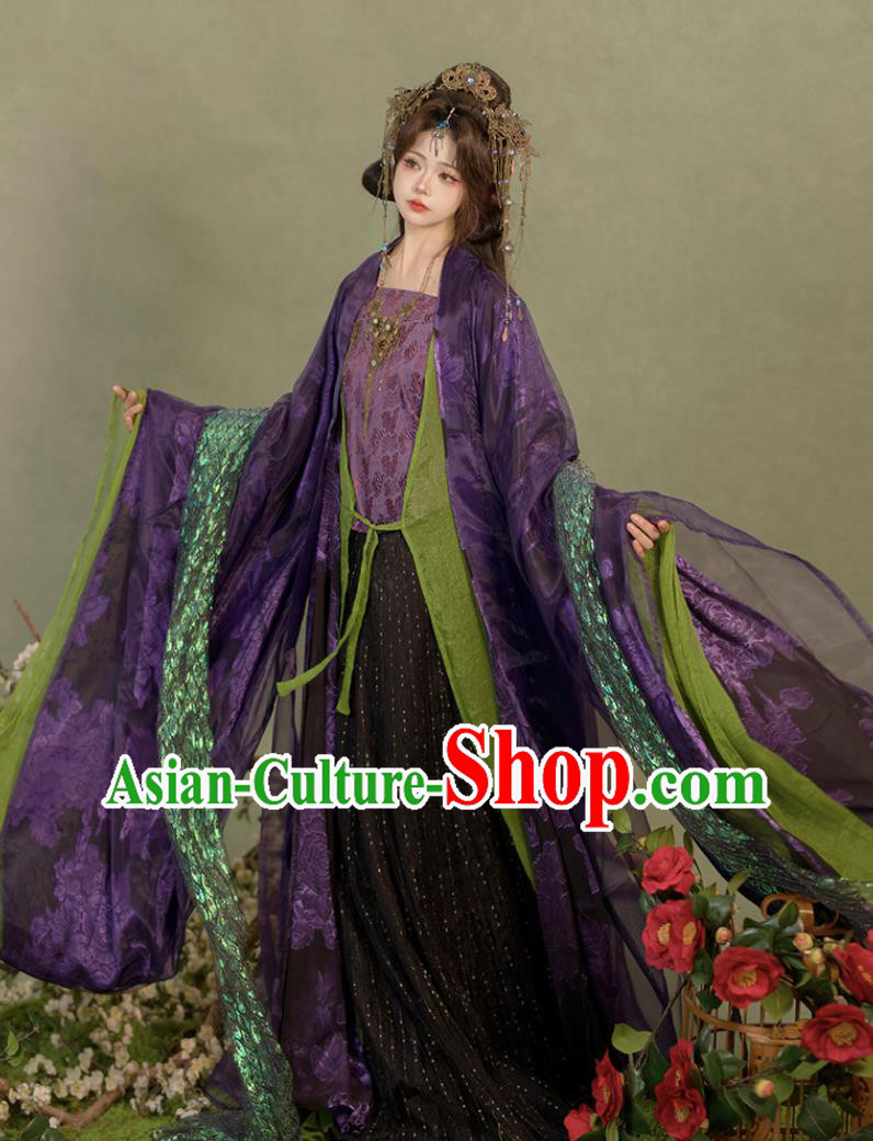 Traditional Chinese Clothing Ancient Chinese Fairy Purple Hanfu Complete Set Traditional Chinese Clothing Ancient Chinese Fairy Purple Hanfu Complete Set