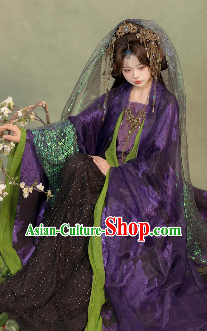 Traditional Chinese Clothing Ancient Chinese Fairy Purple Hanfu Complete Set Traditional Chinese Clothing Ancient Chinese Fairy Purple Hanfu Complete Set
