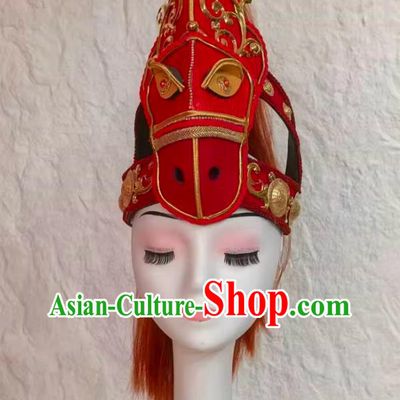Year Of The Horse Performance Headwear Opening Dance Drumming Performance Red Horse Headdress