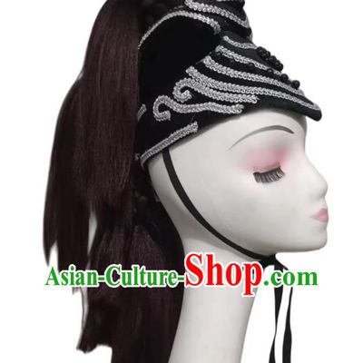 Black Horse Dance Headdress Ethnic Mongolian Performance Hair Ornament