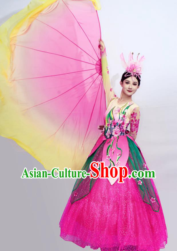Opening Dance Large Swing Dress Petal Performance Costume