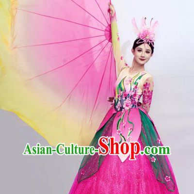 Opening Dance Large Swing Dress Petal Performance Costume