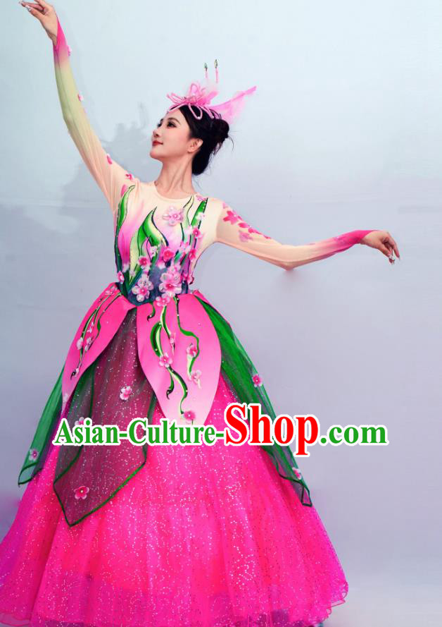 Opening Dance Large Swing Dress Petal Performance Costume Opening Dance Large Swing Dress Petal Performance Costume