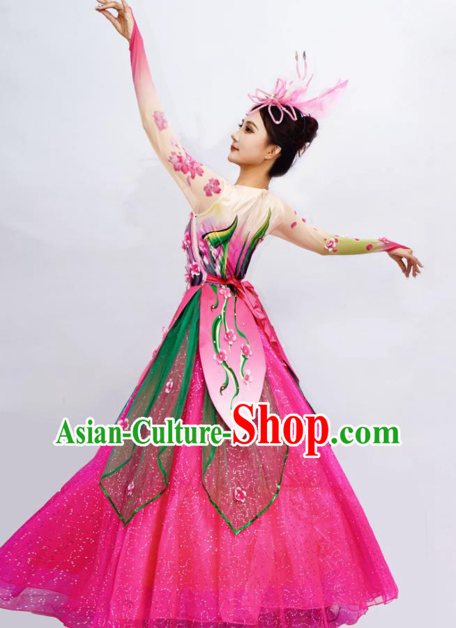 Opening Dance Large Swing Dress Petal Performance Costume Opening Dance Large Swing Dress Petal Performance Costume