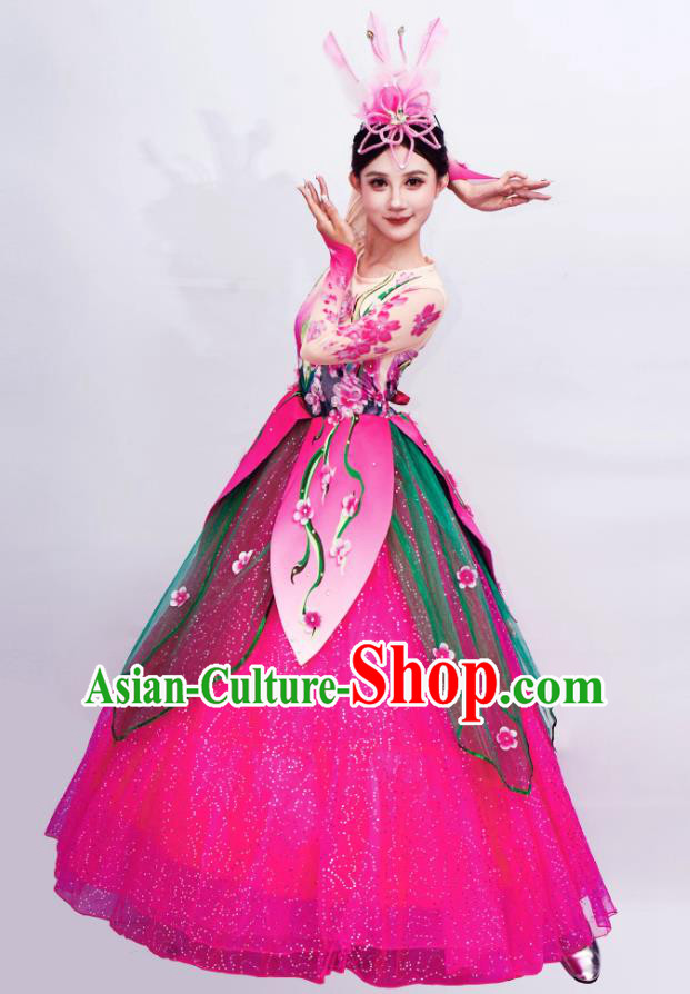 Opening Dance Large Swing Dress Petal Performance Costume Opening Dance Large Swing Dress Petal Performance Costume