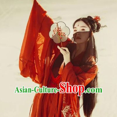 Traditional Chinese Red Hanfu Dress Tang Dynasty Princess Costume