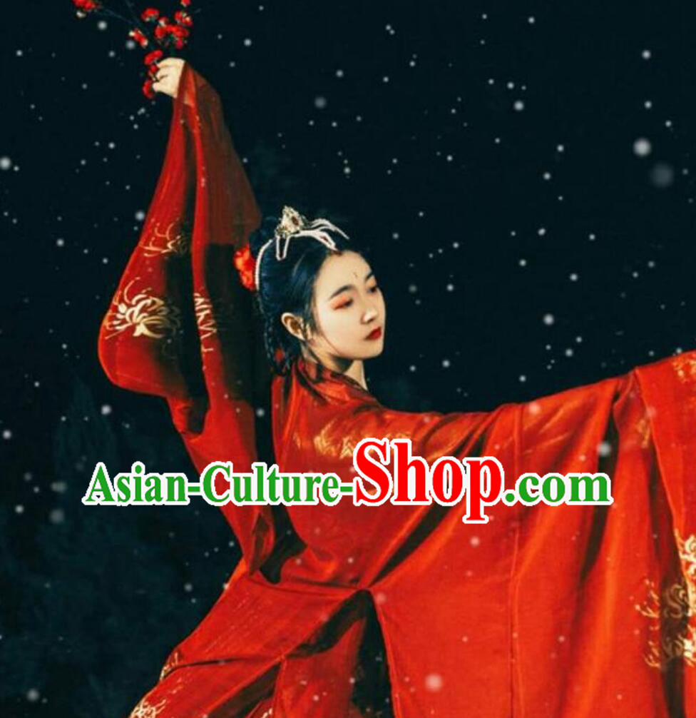 Traditional Chinese Red Hanfu Dress Tang Dynasty Princess Costume Traditional Chinese Red Hanfu Dress Tang Dynasty Princess Costume