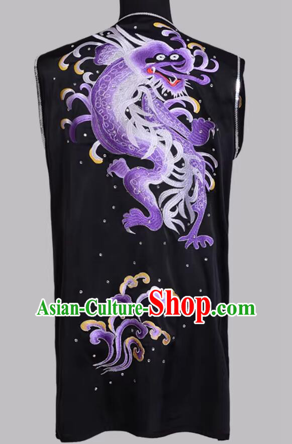 Purple Embroidered Dragon Martial Arts Performance Suit Wushu Competition Uniform Nanquan Clothing Purple Embroidered Dragon Martial Arts Performance Suit Wushu Competition Uniform Nanquan Clothing