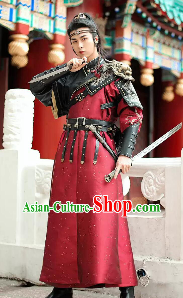 Traditional Chinese Hanfu Tang Dynasty Warrior Outfit Complete Set