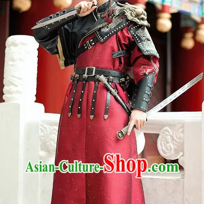 Traditional Chinese Hanfu Tang Dynasty Warrior Outfit Complete Set