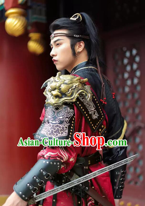 Traditional Chinese Hanfu Tang Dynasty Warrior Outfit Complete Set