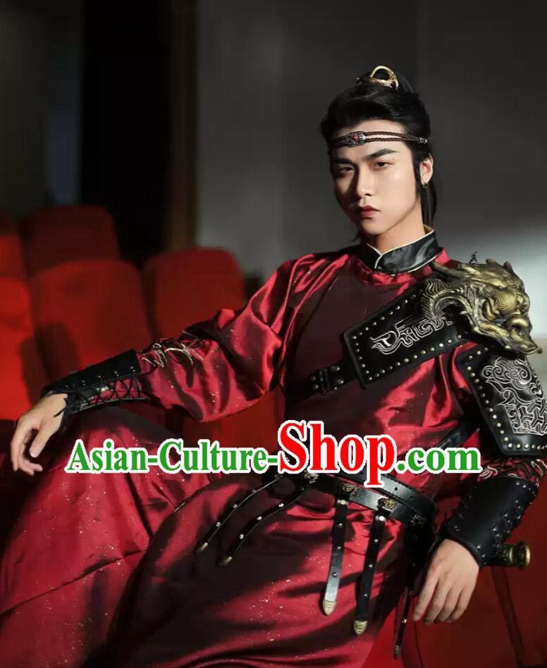 Traditional Chinese Hanfu Tang Dynasty Warrior Outfit Complete Set