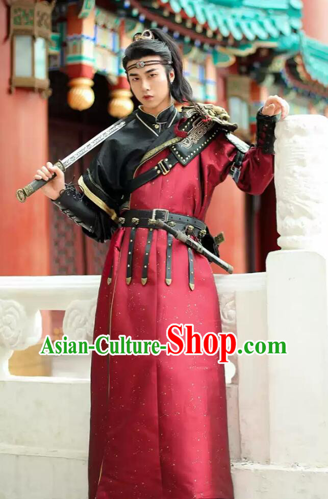 Traditional Chinese Hanfu Tang Dynasty Warrior Outfit Complete Set