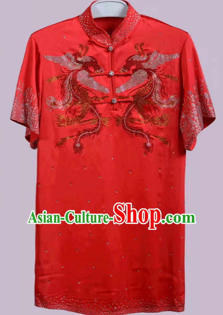 Hot Drill Changquan Uniform Red Competition Wushu Costume Kung Fu Athletic Wear