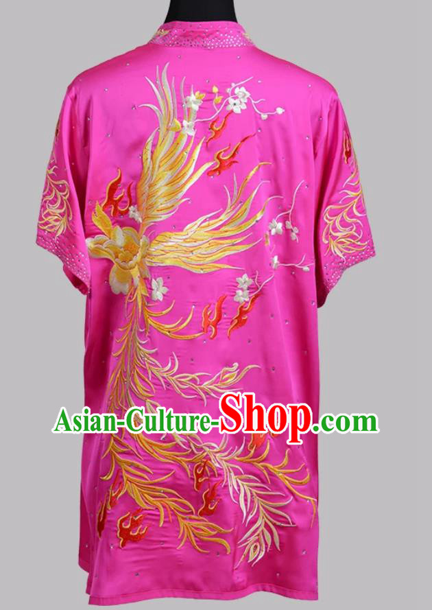 Embroidered Phoenix Changquan Wushu Uniform Martial Arts Costume Athletic Competition Exam Pink Outfit Embroidered Phoenix Changquan Wushu Uniform Martial Arts Costume Athletic Competition Exam Pink Outfit